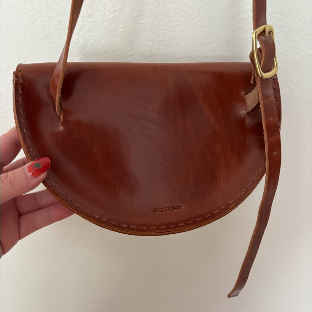 Brown Leather Crossbody Bag Tree Fairfax - Picture 2 of 5